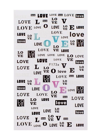 Sticker Model Unghii Love F173A Love Multicolor - Precizie de Atelier produs profesional manichiura
