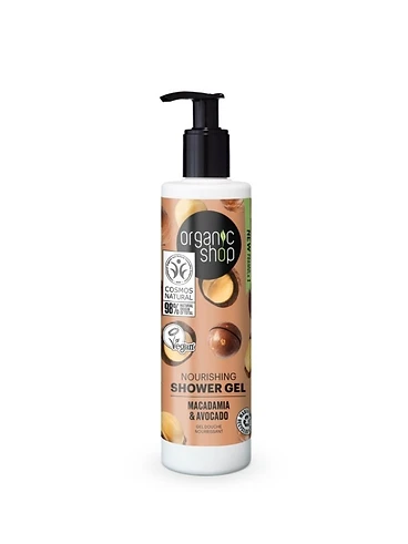Gel de Dus Organic Shop Macadamia Avocado 280ml Macadamia & Avocado - Nourishing 98% Natural - Ritual de Dus produs profesional manichiura