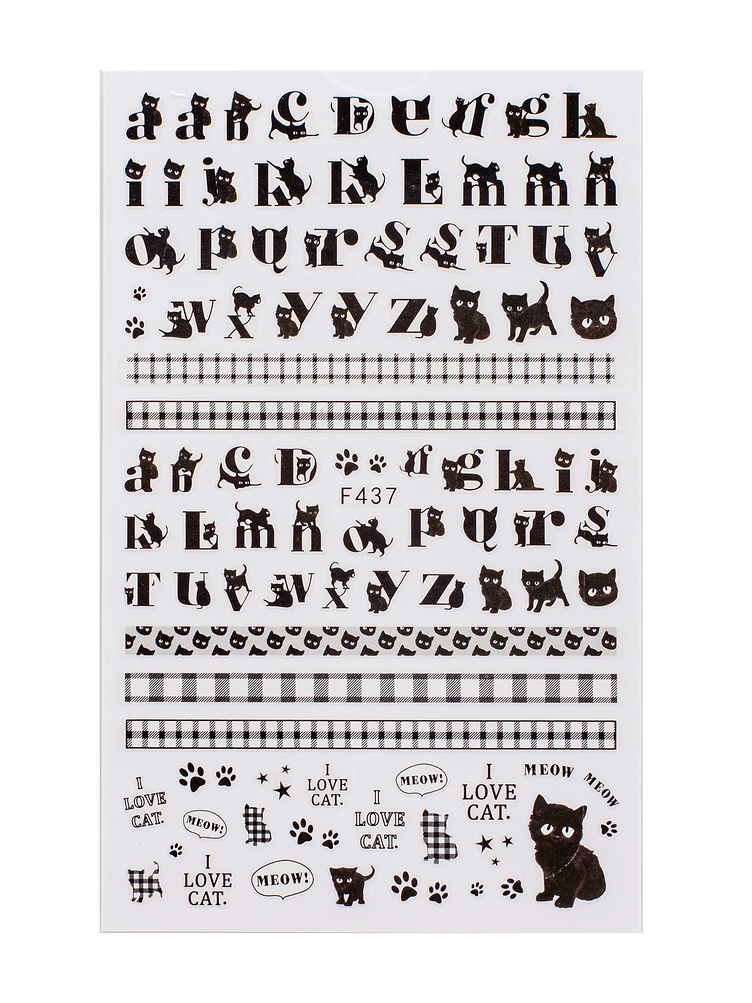 Sticker Model Unghii Pisici F437 Pisici Negre - Precizie de Atelier produs manichiura profesionala