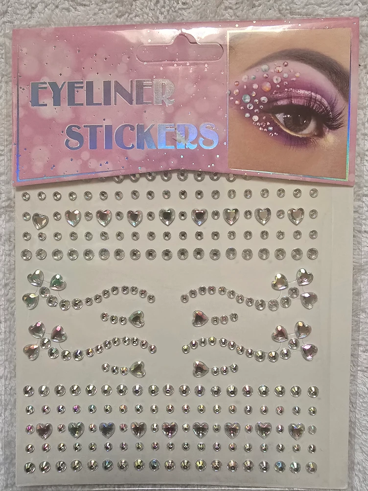 Eyeliner Stickers pentru Fata si Unghii Crystal cu Inimioare - Accesorii Par, Corp si Unghii produs manichiura profesionala