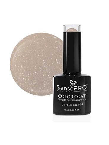 SensoPRO Milano Color Coat Taupe Glitter Taupe Beige - Bej cu Micro-Glitter - Esența Gloss produs profesional manichiura