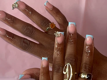 Baby Blue French Tips