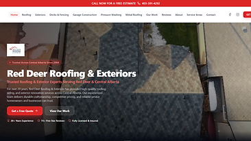 Red Deer Roofing & Exteriors website built by Ripple Leads