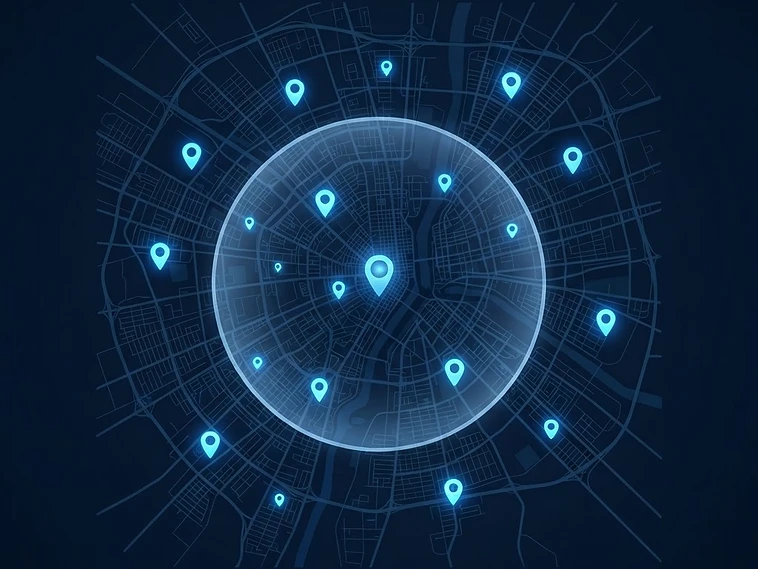 Service-area map showing local homeowner targeting
