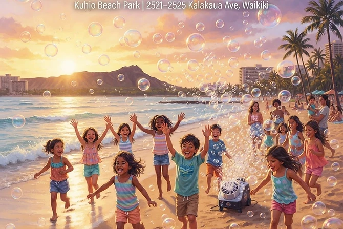 Bubble Parties For Kids in Kuhio Beach Park, Oahu