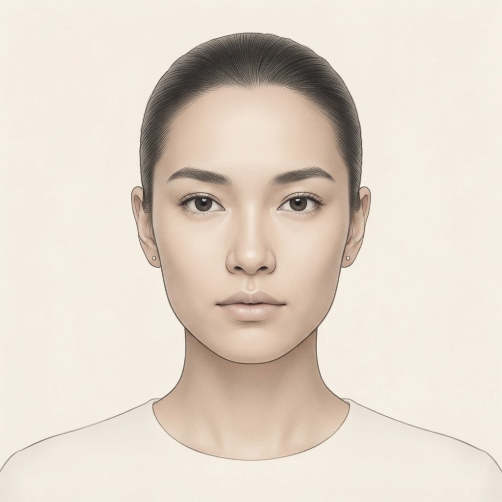 Face with makeup application guides