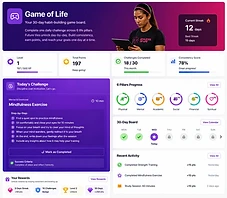 Athletes of Life platform — Game of Life dashboard
