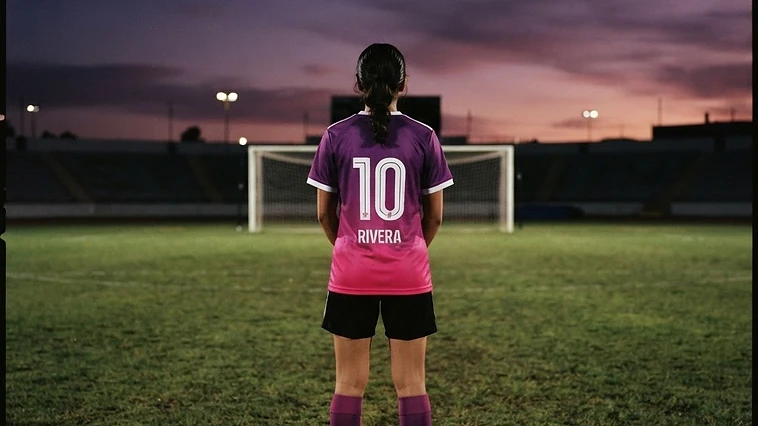 Soccer player standing on the field at dusk, getting ready to play again with confidence