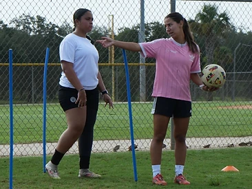One-on-one private soccer training with a female athlete