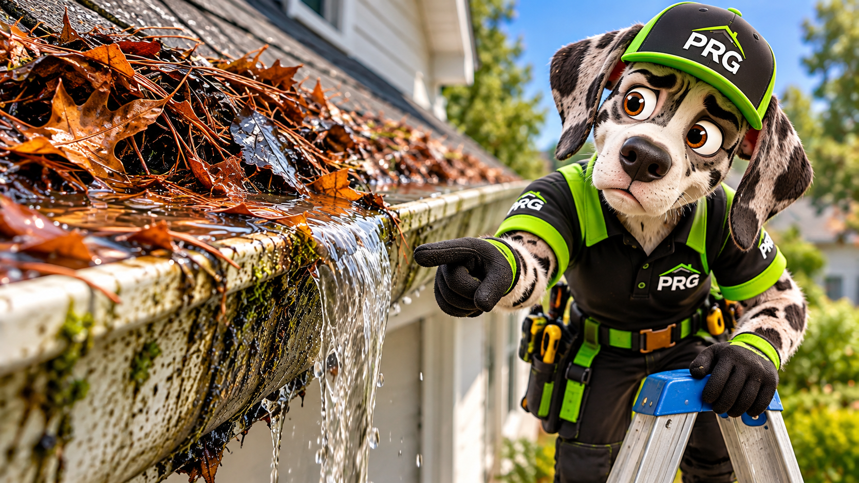 gutter cleaning and inspection special condition with Dane inspecting