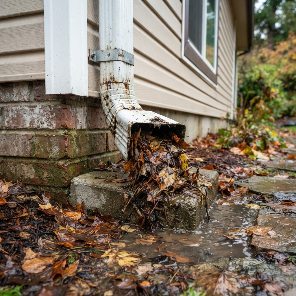 Clogged Downspouts