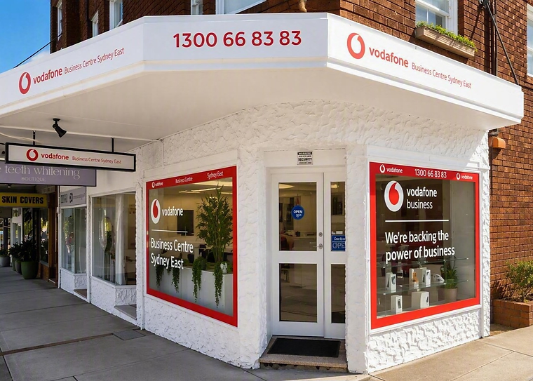 Vodafone Business Centre Sydney East storefront exterior