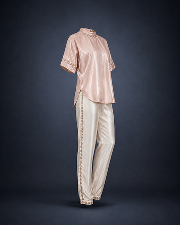 Blush satin co-ord set