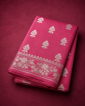 Magenta munga silk saree