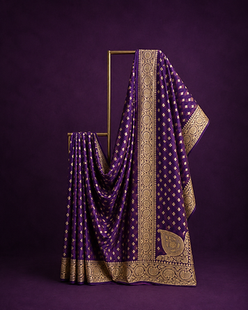 Amethyst zari georgette saree