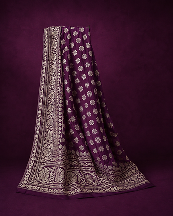 Plum kaddi silk saree