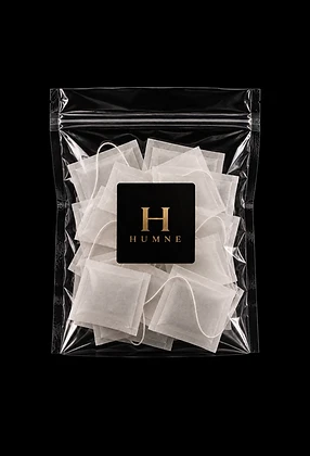 Thirty biodegradable loose-leaf tea bags included with every HUMNE canister