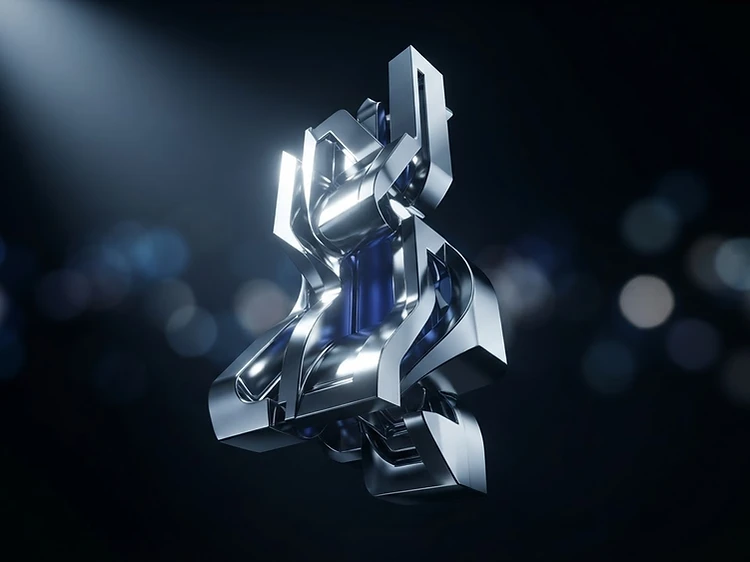 Abstract chrome monolith