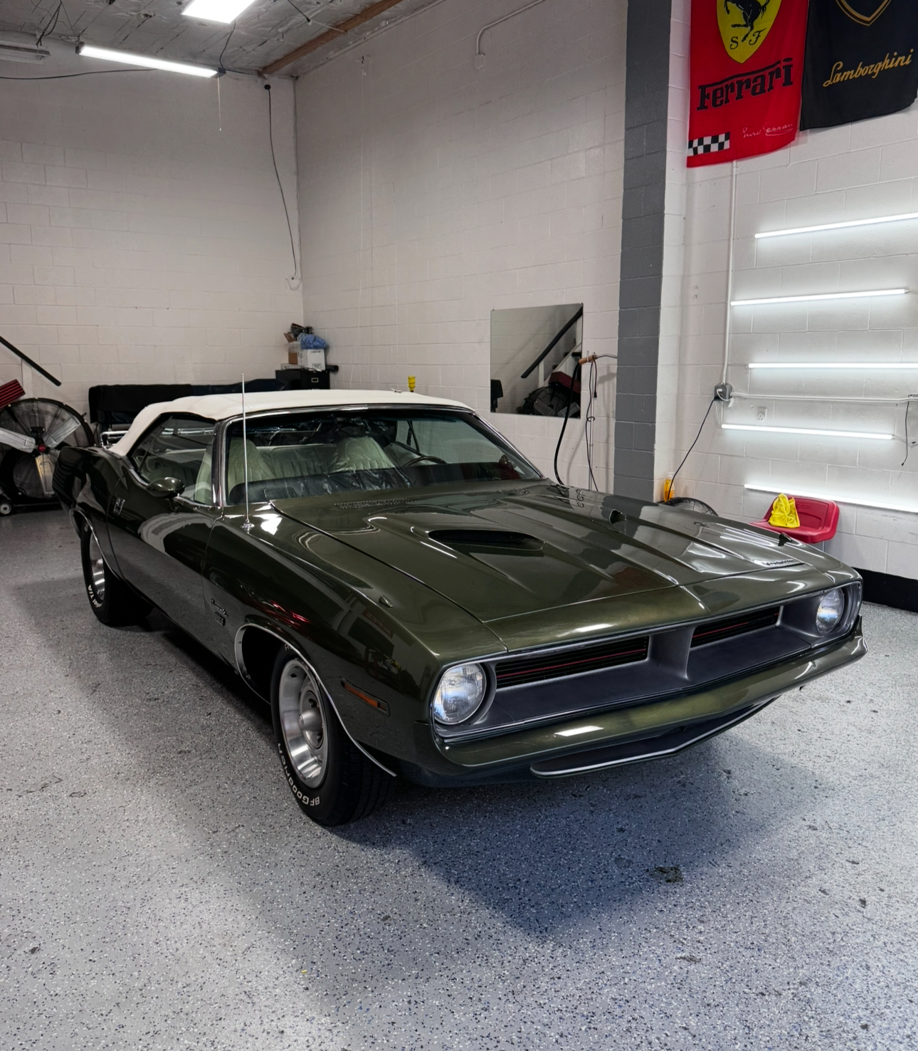 Green Plymouth Barracuda convertible