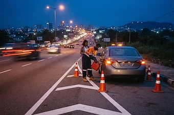 Fuel delivery on an Abuja expressway