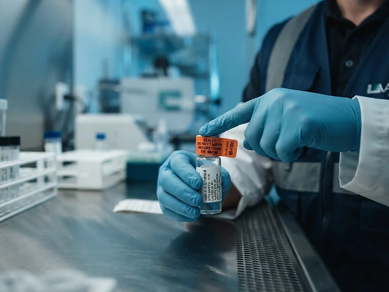 Professional sample collection with chain-of-custody seal