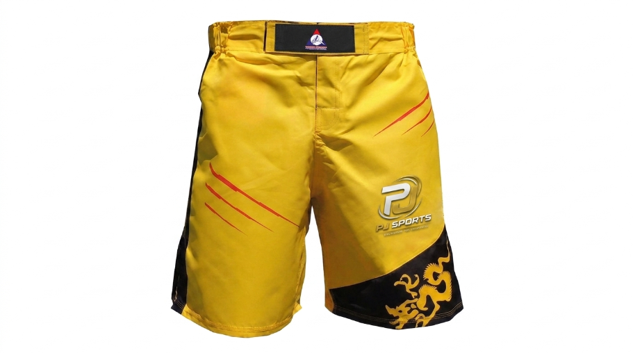 MMA Shorts — Yellow & Black