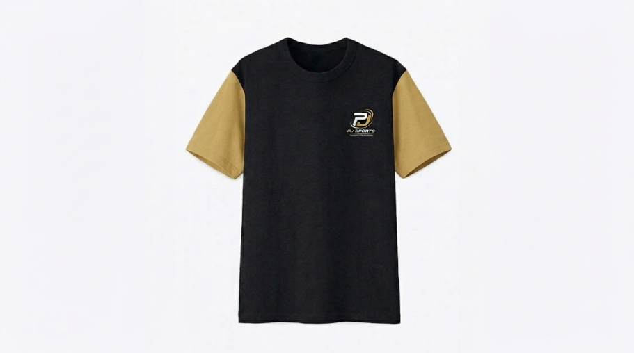 PJ Sports T-Shirt - Black/Gold Sleeves — Black/Gold