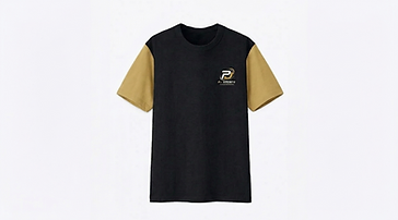 PJ Sports T-Shirt - Black/Gold Sleeves