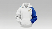 Hoodie — White & Royal Blue Sleeve