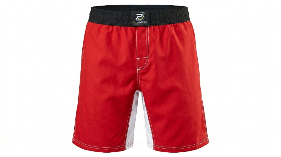 MMA Shorts — Red & White