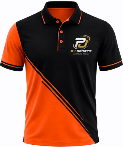 Polo Shirt — Black / Orange