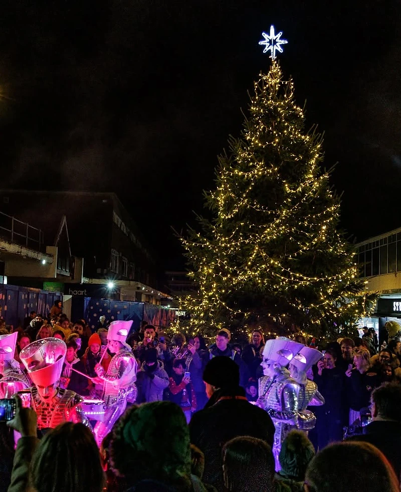 Crowds gathered in Harlow town centre for the Christmas lights switch-on