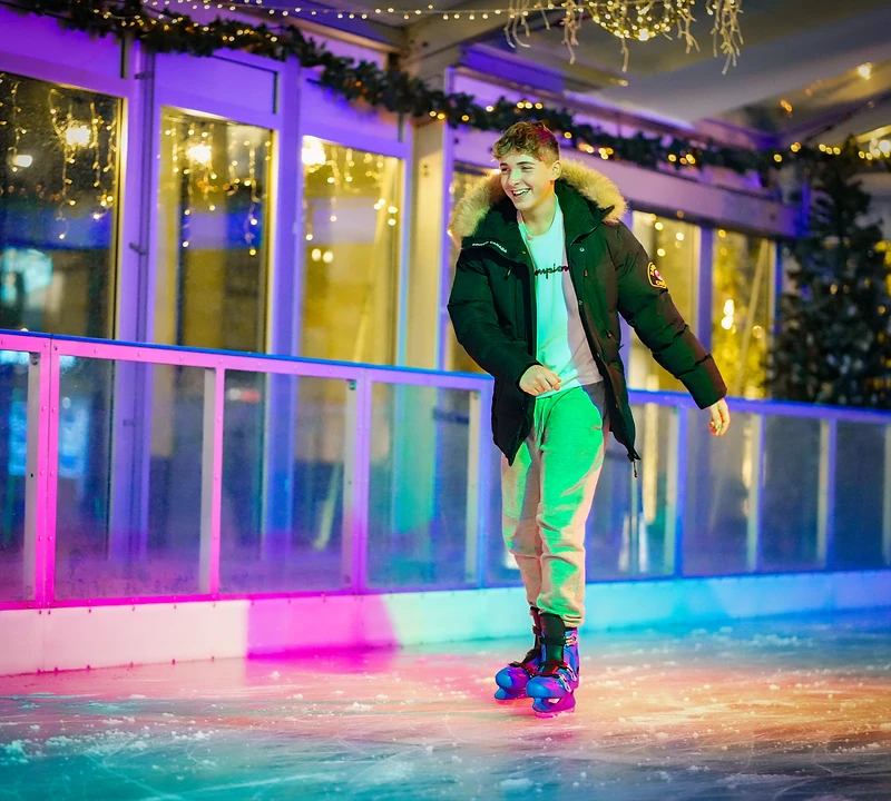 Ice skater on Harlow's ice rink