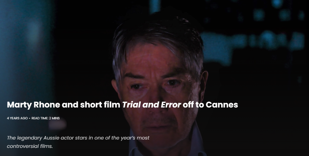 FilmInk article featuring Marty Rhone and Trial and Error