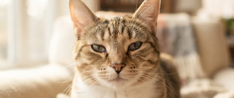 Un chat détendu et paisible