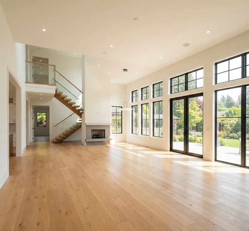A freshly completed, presentation-ready luxury new-build interior