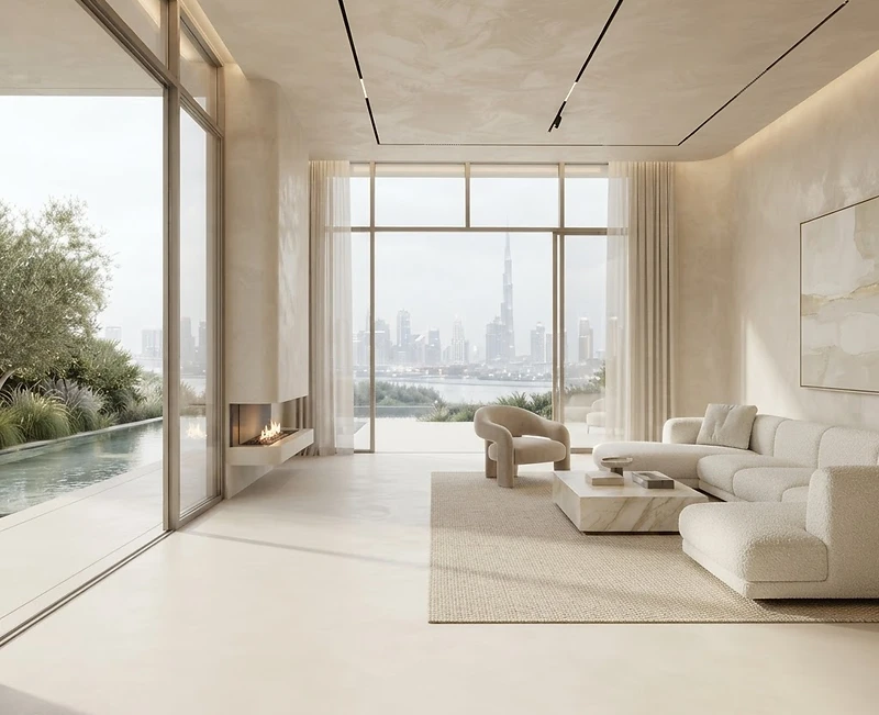 Luxury UAE villa with seamless microcement surfaces