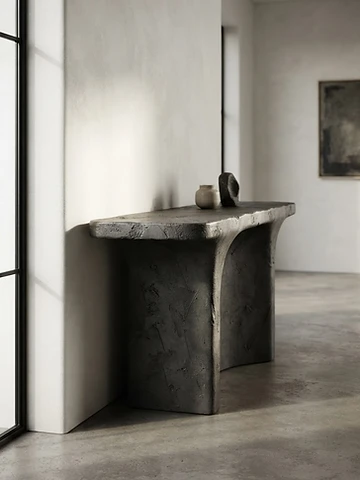 Furniture finished in premium microcement