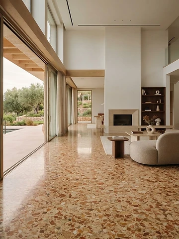 Terrazzo finished in premium microcement