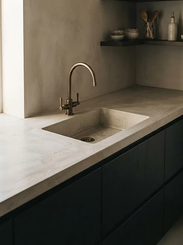 Countertops finished in premium microcement