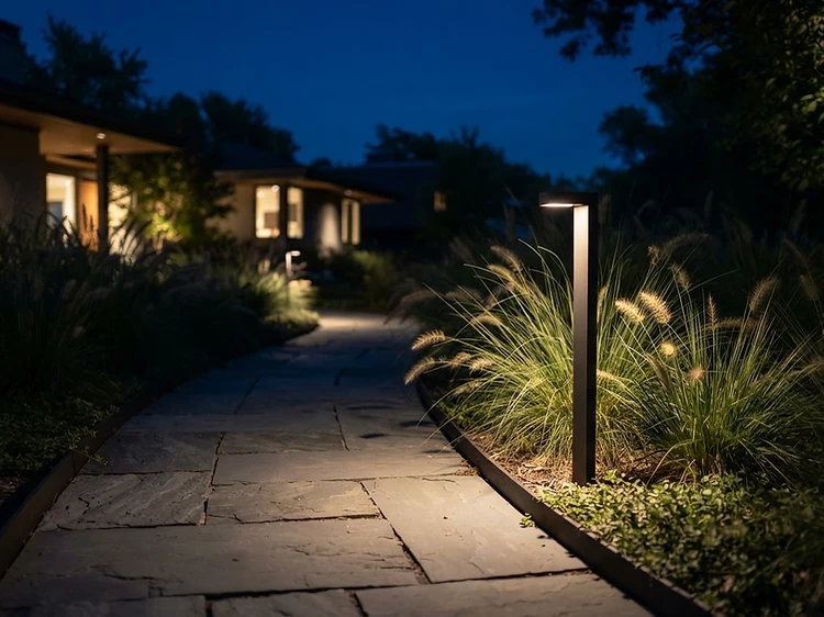Lumien Quick Connect landscape lighting installed in a residential outdoor environment