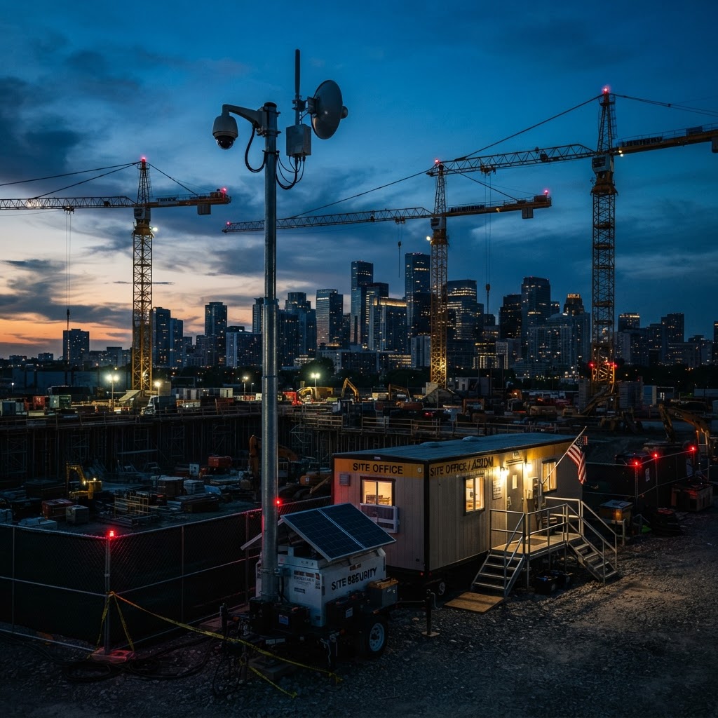 Construction site security camera and wireless connectivity by The Service Shed