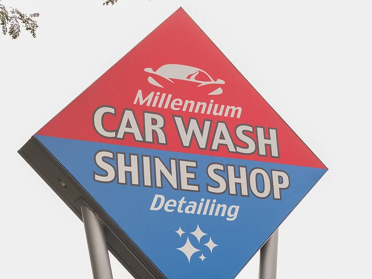 Millennium Car Wash Shine Shop outdoor sign