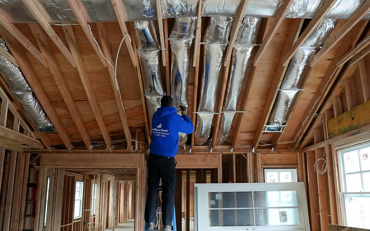 Pacific Air HVAC ductwork and ventilation work inside a North Jersey home
