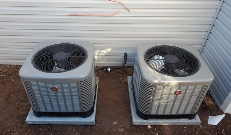 Pacific Air HVAC technician installing an outdoor heat pump unit at a Clifton home
