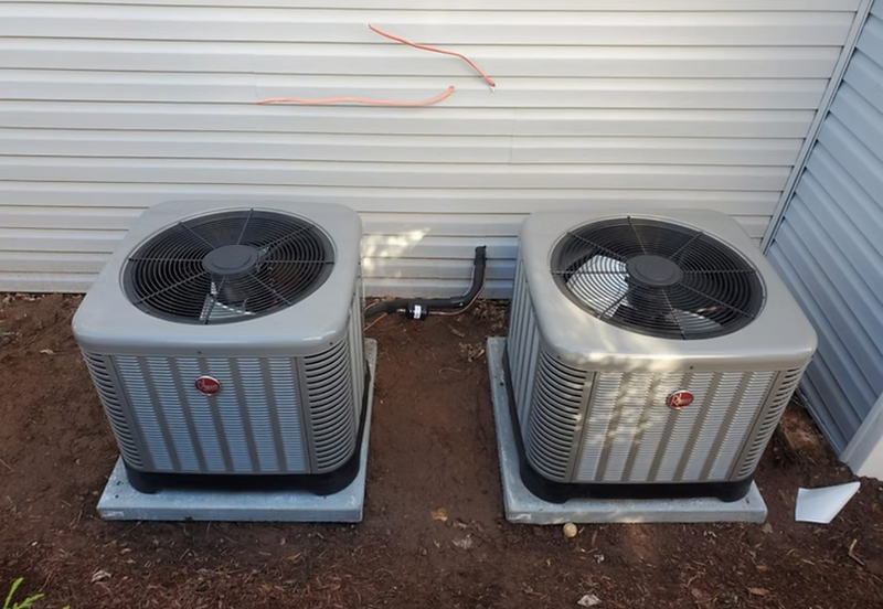 Finished central air installation outside a New Jersey home