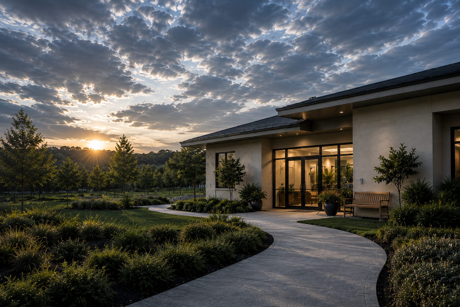 Relevance Recovery luxury residence at sunset