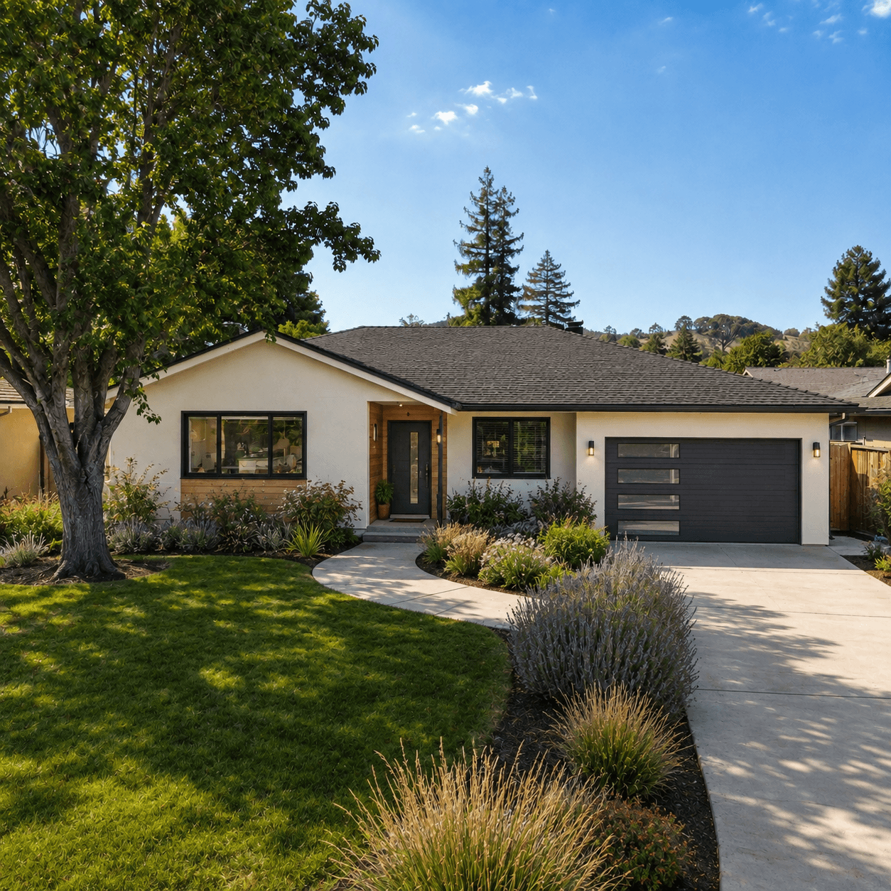 California home with a new roof and new energy-efficient windows