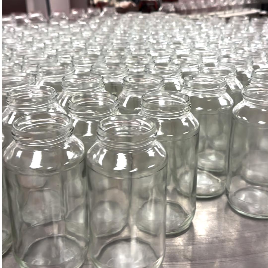 Glass jars and packaging options in the Frogmore showroom