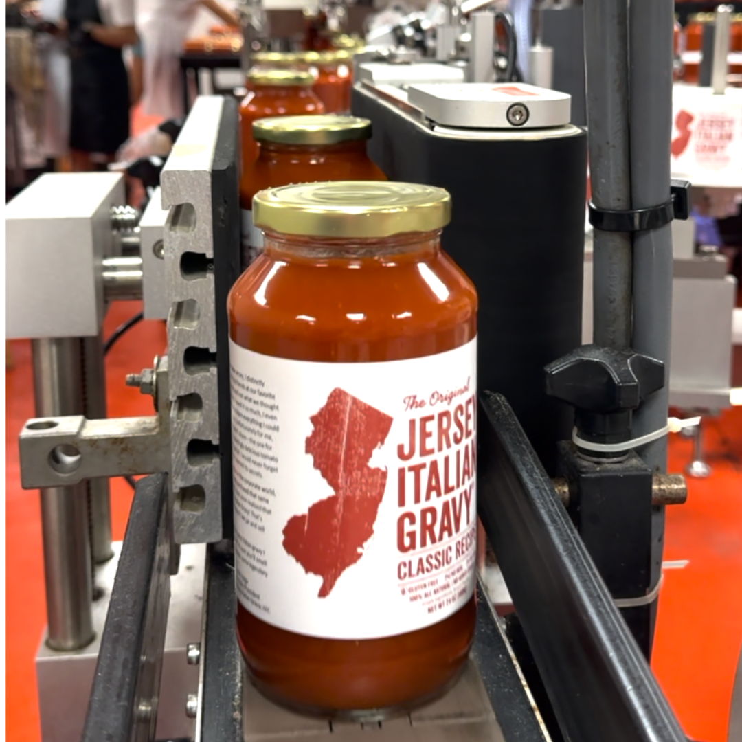 Client-branded labels applied on the labeling line
